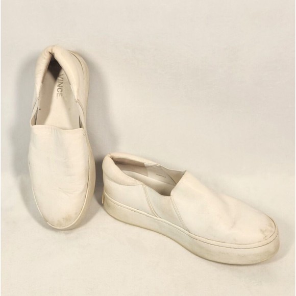 Vince Women's Sz 8M EUR 38 White Warren Slip On Platform Sneakers Loafers - Picture 3 of 14